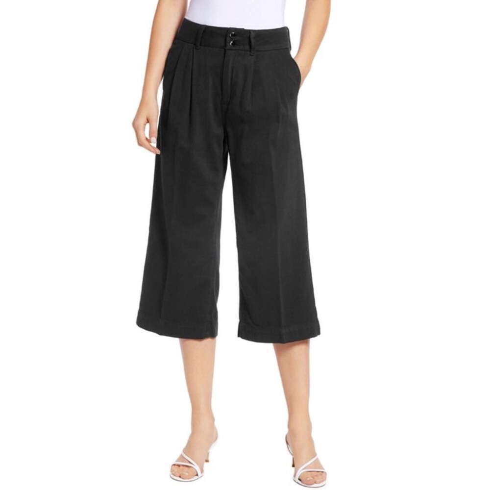 Paige women Clarice pleated culottes pants size 26 black